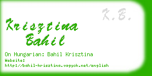 krisztina bahil business card